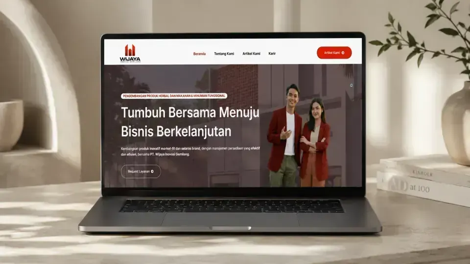 Tampilan website Wijaya Inovasi